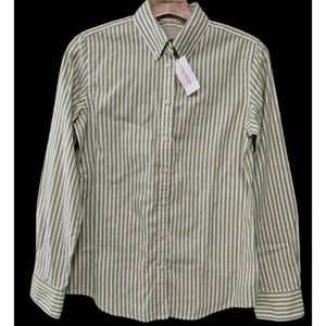 S small new Banana Republic green oxford long sleeve work career shirt top